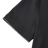 levne Pánské elitní polo-Pánské Pólo Práce ulice Klasický Krátký rukáv prázdniny Módní Pevná barva Proužky Knoflíky Stripe-Trim Léto Jaro Černá Bílá Světle šedá Pólo