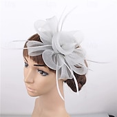 preiswerte Faszinator-Kopfstück Federn Sinamay Hochzeit Abendgesellschaft Elegant Hochzeit Mit Feder Kopfschmuck Kopfbedeckung