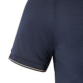 preiswerte Klassisches Poloshirt für Herren-Herren Poloshirt aus Seide, Baumwolle und Lyocell, Strick-Polopullover, Business-Casual, Revers, kurze Ärmel, formell, Farbblock, Knöpfe, Sommer, Marineblau, Braun, Armeegrün, Dunkelgrau