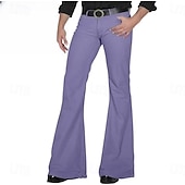 cheap Bottoms-Mens Bell Bottom Jeans Pants 70s Disco Outfits for Men Vintage Flared Jeans