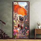 billiga Dörröverdrag-Rolig djur dansande dörrdekorationer dörröverdrag dörrgobeläng dörrgardin dekoration bakgrund inomhus/utomhus dörrbanner för främre dörr bondgård