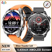 abordables Montres connectées-696 HD300 Montre intelligente 1.43 pouce Smartwatch Montre Connectée Bluetooth Podomètre Rappel d&#039;Appel Moniteur de Sommeil Compatible avec Android iOS Hommes Mode Mains-Libres Rappel de Message IPX-0