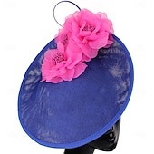 billige Coiffer-Hodeplagg Stoff Fedora-hatt Bryllup Fødselsdag Temafest Hesteveddeløp Elegant Vintage Søt Med Fjær Blomsterhodeplagg
