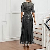 preiswerte Kleider-Retro Vintage Goldene Zwanziger 1920er Flapper Kleid Kleid Weihnachtsfeier Kleid Der große Gatsby Pailletten Netz Kostüm Damen Karneval Maskerade Hochzeit Hochzeitsgast Junggesellinnenabschiedsparty