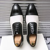 abordables Officiel-chaussures habillées bicolores pour hommes en bronze et crème avec design à lacets, embout élégant pour des événements formels élégants
