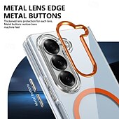 cheap Samsung Cases-Phone Case For Samsung Galaxy Z Fold 3 Back Cover Magnetic Support Wireless Charging Shockproof Retro PC