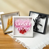 cheap Party Supplies-Mom Flower Shadow Box for Mother&#039;s Day Heart Shaped Monogram Flower Shadow Box for Wife for Daughter Son Flower Memory Gifts for Grandma