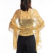 olcso Sálak és Kendők-Retró Ordító 20-as évek 1920-as évek sál Wrap Kendők A nagy Gatsby Flapper lány Flitter Rojt Női Farsang Esküvő Estély Álarcos mulatság Felnőttek Kendő