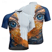 economico Maglie da uomo-Per uomo Maglia da Ciclismo Grafico Manica Corta Bicicletta Maglietta Maglia con 3 tasche posteriori Mountain Bike MTB Asciugatura Rapida Design Anatomico Assorbente Traspirante Gli sport Blu