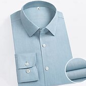 halpa Miesten Elite-paidat-Miesten 100% pellavapaita, pestävä ja silitettävä, sininen, armeijanvihreä, beige, pitkähihainen, yksivärinen, rullattu kaulus, ulkoilu, syy-nappikaulus, vaatteet, päivittäin, rento, päivittäin, vapaa-aika