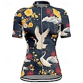 abordables Maillots de mujer-Mujer Maillot de Ciclismo Animal Flor Manga Corta Bicicleta Camiseta Maillot con 3 bolsillos traseros MTB Bicicleta Montaña Secado rápido Diseño Anatómico Capilaridad Transpirable Deportes Negro Rojo