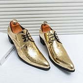 baratos Formal-sapatos masculinos para baile de formatura - oxfords de couro sintético com padrão floral azul vibrante para uso formal e de festa