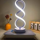 cheap Table Lamps-Modern Spiral LED Table Lamp Adjustable Brightness 3 Color Modes USB Powered Night Light for Bedroom Hall or Office Dormitory Decor Table Lamp