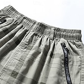 baratos Calças de Vestir Curtas-Homens Calção Shorts sociais Bermudas Shorts casuais Bermudas de Golfe Cintura elástica Bolso Com Zíper Perna reta Xadrez Conforto Sem Ferro Comprimento do joelho Escritório O negócio Diário Moda