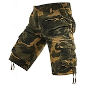 baratos Clássico-Homens Bermuda Cargo Shorts camuflados Calção Shorts de verão Bolso multi Bolso com aba camuflagem Côr Camuflagem Conforto Vestível Comprimento do joelho Ao ar livre Esporte Diário Moda Casual