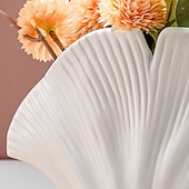 cheap Statues-Shell-Shaped Decorative Vase, Resin Material, Solid Color Home Tabletop Decor, Flower Vase for Floral Hydroponics and Table Decoration