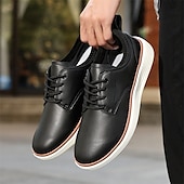 cheap Men&#039;s Sneakers-Men&#039;s Navy Blue Leather Oxford Shoes – Classic Lace-Up Dress Shoes for Business &amp; Formal Events