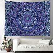 preiswerte Mandala-Teppich-Mandala Bohemian hängender Wandteppich Wandkunst großer Wandteppich Wanddekoration Fotohintergrund Decke Vorhänge Wohnraum Schlafzimmer Wohnzimmer Dekoration Blau