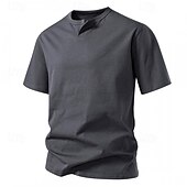 billiga Casual T-shirts för män-Herr T-shirt T-shirts Kortärmad tröja T-tröja Kortärmad V-slits Sommar Slät Mode Designer Grundläggande Klassisk Semester Gata Utekväll Svart Vit Ljusgrå Topp t-shirt för män