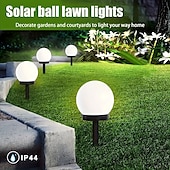 זול אורות נתיבים ופנסים-3 יחידות led סולרי מסלול אורות כדור חיצוני עמיד למים אור דשא לד מתאים לגן פארק ותאורת מסלול חיצוני מנורת לילה סולארית