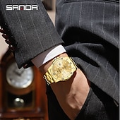 cheap Quartz Watches-SANDA 3265 Men&#039;s Quartz Watch Simple and Fashionable Large Dial Night Light Waterproof Band Calendar Wristwatch