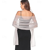 voordelige bruiloft gast wraps-Damesomslag Elegant Mouwloos Polyester Bruiloftsomslagen Met Pure Kleur Voor Feest Lente zomer
