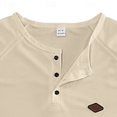 levne základní trička-Pánské Tričko s knoflíkem Tričko Waffle Henley košile Tričko Henley Dlouhý rukáv Henley Jaro Podzim Bez vzoru Módní Designové Základní Knoflíky Dovolená ulice Jdeme ven Černá Bílá Královská modř Top