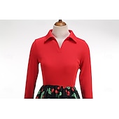 olcso Ruhák-Retró 1950-es Rockabilly Ruhák Swing ruha Cseresznye Női Farsang Álarcos mulatság Hétköznapi viselet Felnőttek Ruha Hazatérő ruhák