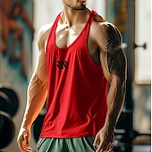ieftine Tricouri de Sală-Bărbați Bluză Vestă Cămașă fără mâneci Tricou Gym Muscle Fără manșon În U Vară Simplu Modă Clasic Comfortabil Casual Sport Concediu Negru Alb Galben Top tricou pentru bărbați