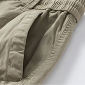 cheap Classic-Men's Cargo Shorts Shorts Summer Shorts Drawstring Elastic Waist Zipper Pocket Plain Comfort Wearable Knee Length Outdoor Sport Daily Fashion Casual Black Brown