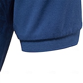 baratos Polo Elite Masculino-Homens Pólo Polo de malha Formal Trabalho Aberto para a Lateral Manga Curta Floral Botões Estampado Primavera Azul denim Branco Azul Marinha Verde cáqui Azul Claro Pólo