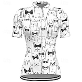 baratos Camisolas femininas-Mulheres Camisa para Ciclismo Gato Manga Curta Moto Camiseta Camisa / Roupas Para Esporte com 3 bolsos traseiros Ciclismo de Montanha Secagem Rápida Design Anatômico Capilaridade Respirável Esportes