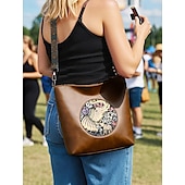 levne Tašky přes rameno-dámská vintage taška přes rameno s embosovaným slonem – crossbody kabelka z umělé kůže s nastavitelným popruhem, běžné cestování a každodenní kabelka
