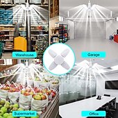 お買い得  LEDボール型電球-LED ガレージ ライト E27 28W 220V 変形可能な 4 葉ランプ 2800 ルーメン 天井ライト 倉庫 ワークショップ 工場用