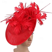 abordables Fascinators-accessoire Imitation Lin Plumes Mariage Soirée Élégant Mariage Avec Plume Casque Couvre-chef
