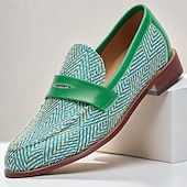 baratos Sapatos de Tecido Texturizado-Homens Mocassins e Slip-Ons Pele PU Tecido de náilon Respirável Confortável Antiderrapante Com Cadarço Verde Outono Inverno