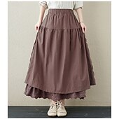 cheap Bottoms-Retro Vintage Medieval Skirt Women&#039;s Masquerade Casual Daily Adults&#039; Skirt