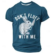 preiswerte T-Shirts mit Tiermuster-Ostern Herren Hase Kaninchen Lustig T Shirt Polyester Kurzarm Grafik Hemd Schwarz Blau Grün Bequemes T-Shirt Party Strasse Modedesigner-Kleidung