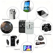 levne Domácí přístroje-univerzální cestovní adaptér multikolíková zástrčka duální port USB napájecí zásuvka nabíječka konvertor eu us uk au zástrčka k dispozici