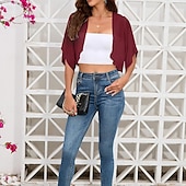 abordables enveloppes d&#039;invité de mariage-Écharpe Femme Élégant Sans manches Polyester Boléros de Mariage Avec Couleur unie Pour Soirée Printemps &amp; Été