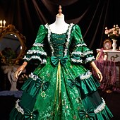 Χαμηλού Κόστους Φορέματα-Βίντατζ Ροκοκό Αναγέννησης Μάξι Φορέματα Κανονικό Juliet Πριγκίπισσα Νύφη Πλισέ Μαζεμένο Πριγκίπισσα Στρογγυλή Λαιμόκοψη Φανταχτερή Φόρεμα Γυναικεία Απόκριες Μασκάρεμα Επίδοση Πάρτι Απόκριες Ενήλικες