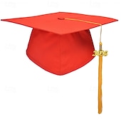 cheap Graduation Decoration-Graduation Cap with 2025 Tassel, Black Bachelor Master Doctoral Cap for High School &amp; College Graduation Ceremony, Adult Academic Cap