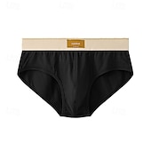 abordables Boxers homme-Homme 1 Pièce Culottes Basiques Slip Patchwork Polyester Respirant Doux Confortable Uni Taille Basse Noir Marron