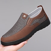 levne Pánské nazouváky a mokasíny-pánské hnědé ležérní slip-on boty se strukturovanou tkaninou, pohodlné a stylové pro každodenní nošení a kancelářské použití
