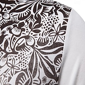 baratos Polo Elite Masculino-Homens Pólo Polo de malha Formal Trabalho Aberto para a Lateral Manga Curta Floral Botões Estampado Primavera Azul denim Branco Azul Marinha Verde cáqui Azul Claro Pólo