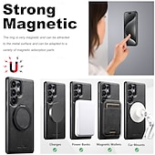 Χαμηλού Κόστους Samsung Θήκη-τηλέφωνο tok Για Samsung Galaxy S24 Ultra Plus S23 Ultra Plus S22 Plus Ultra S25 S25 Plus S25 Ultra Πίσω Κάλυμμα με βάση στήριξης Μαγνητική Υποστήριξη ασύρματης φόρτισης Ρετρό TPU PC PU δέρμα