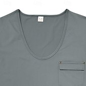 abordables T-shirts décontractés pour hommes-Homme T-shirt Chemise à manches courtes Manche Courte Col en U Été Couleur Unie / Unie Mode Designer Mode Vacances Rue Sortir Noir Blanche Bleu T-shirt haut de gamme pour homme