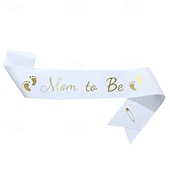 baratos Evento e suprimentos de festa-faixa de decoração para chá de bebê, sálvia &#039;futura mamãe&#039; &amp;Faixas para &quot;futuros pais&quot;, 5 cores com tecido brilhante, presente de maternidade para futuros pais&quot;