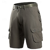 preiswerte Klassiker-Herren Cargo-Shorts Shorts Bermudashorts Freizeitshorts Mehrere Taschen Gerader Schnitt Einfach Atmungsaktiv Feuchtigkeitsableitend Knielang Outdoor Lässig Campen und Wandern Mode Streetwear Schwarz