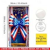 cheap Garage &amp; Door Banners-4th of July Independence Day Door Decorations Door Covers American Door Tapestry Door Curtain Decoration Backdrop Indoor/Outdoor Door Banner for Front Door Farmhouse